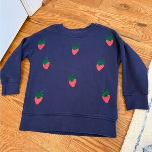 Hanna Andersson Strawberry Appliqué Sweatshirt size 100cm 4 US